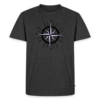 Compass nautique - T-shirt Premium bio Homme - anthracite chiné - Devant - Nico (187cm)