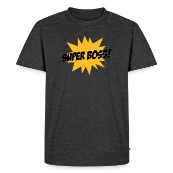 Super Boss ! - Men's Premium Organic T-Shirt - heather anthracite - Front - Nico (187cm)