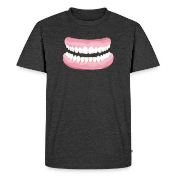 dents brillantes avec des dents propres et étincelantes - T-shirt Premium bio Homme - anthracite chiné - Devant - Nico (187cm)