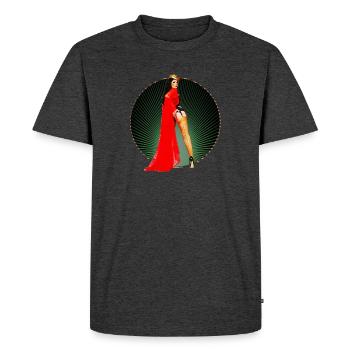 Pinup - Vintage Retro Burlesque Queen Art des années 50 - T-shirt Premium bio Homme - anthracite chiné - Devant - Nico (187cm)