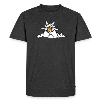Sun mountain flower Edelweiss - Men's Premium Organic T-Shirt - heather anthracite - Front - Nico (187cm)