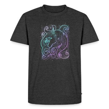 cheval - T-shirt Premium bio Homme - anthracite chiné - Devant - Nico (187cm)