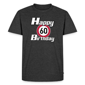 60.Anniversaire , 60 Ans , Joyeux Anniversaire 60 (25) - T-shirt Premium bio Homme - anthracite chiné - Devant - Nico (187cm)