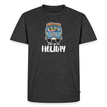 Vacances vacances Voyage Voyage Camping Drôle - T-shirt Premium bio Homme - anthracite chiné - Devant - Nico (187cm)