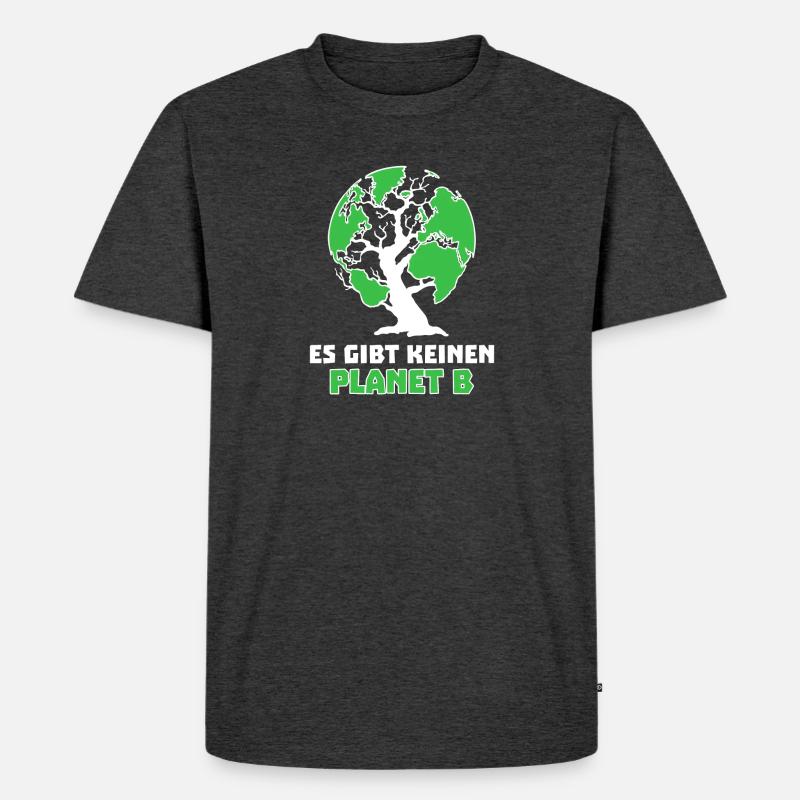 Baum Mutter Erde Planet Umwelt Statement - Männer Premium Bio T-Shirt - Anthrazit meliert