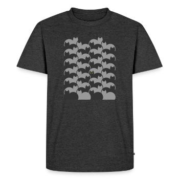 Escher Style Cats texture - Men's Premium Organic T-Shirt - heather anthracite - Front - Nico (187cm)