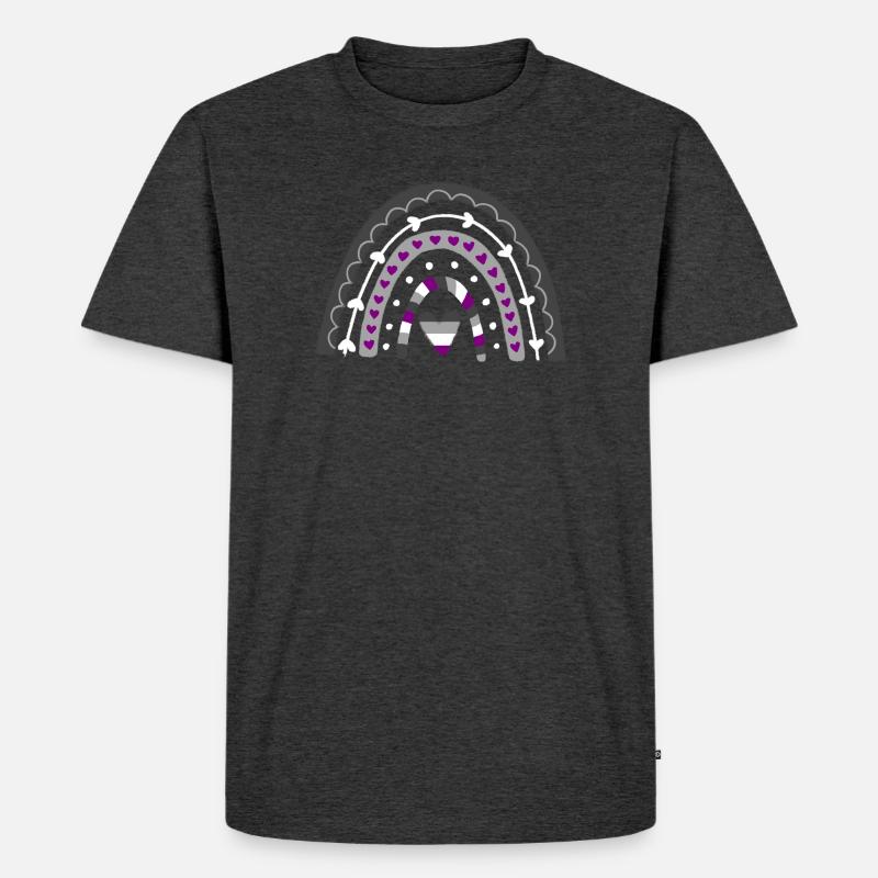 Asexual Pride Boho Regenbogen - Männer Premium Bio T-Shirt - Anthrazit meliert