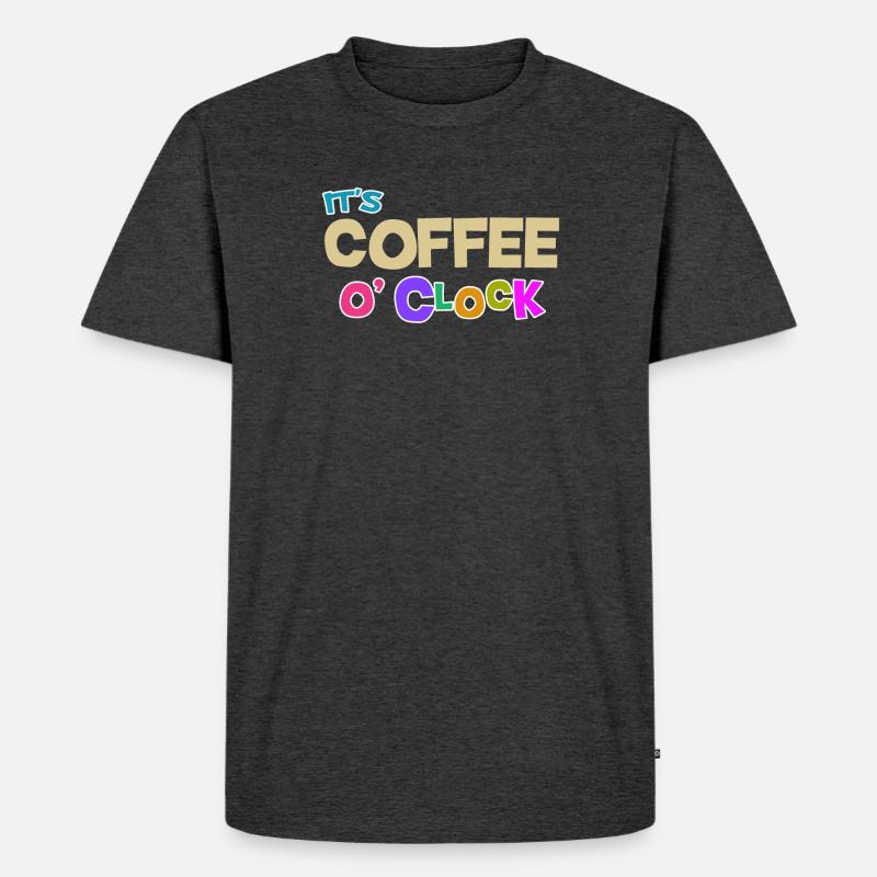 Cool Kaffee Koffein Statement Kaffeeliebhaber - Männer Premium Bio T-Shirt - Anthrazit meliert