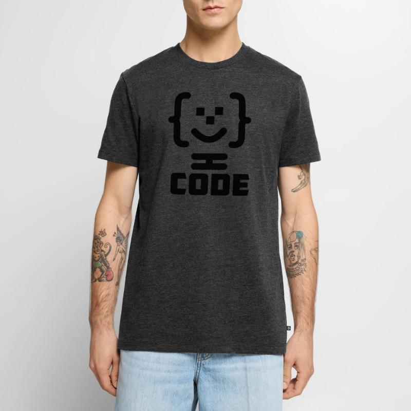 Logo du code du programmeur principal avec texte CODE T-shirt Premium bio Homme