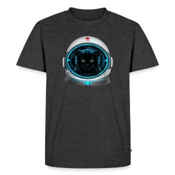 astronaute chat de l’espace en colère - T-shirt Premium bio Homme - anthracite chiné - Devant - Nico (187cm)