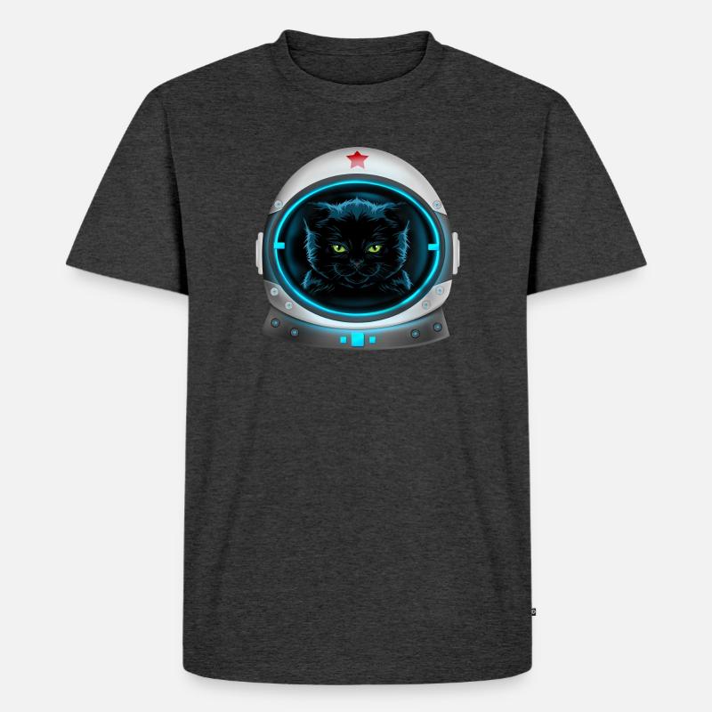 astronaute chat de l’espace en colère - T-shirt Premium bio Homme - anthracite chiné