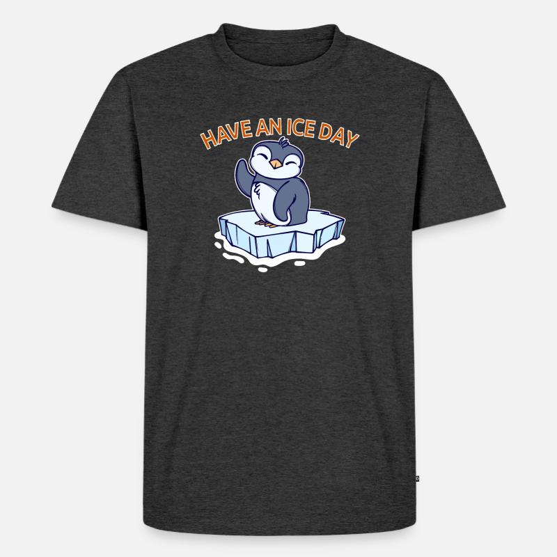 Antarktis Eis Kalt Pinguin Statement Seevogel - Männer Premium Bio T-Shirt - Anthrazit meliert
