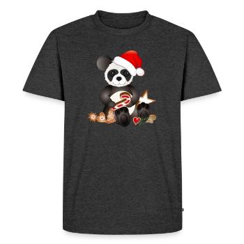petit panda sucré pour Noël - T-shirt Premium bio Homme - anthracite chiné - Devant - Nico (187cm)