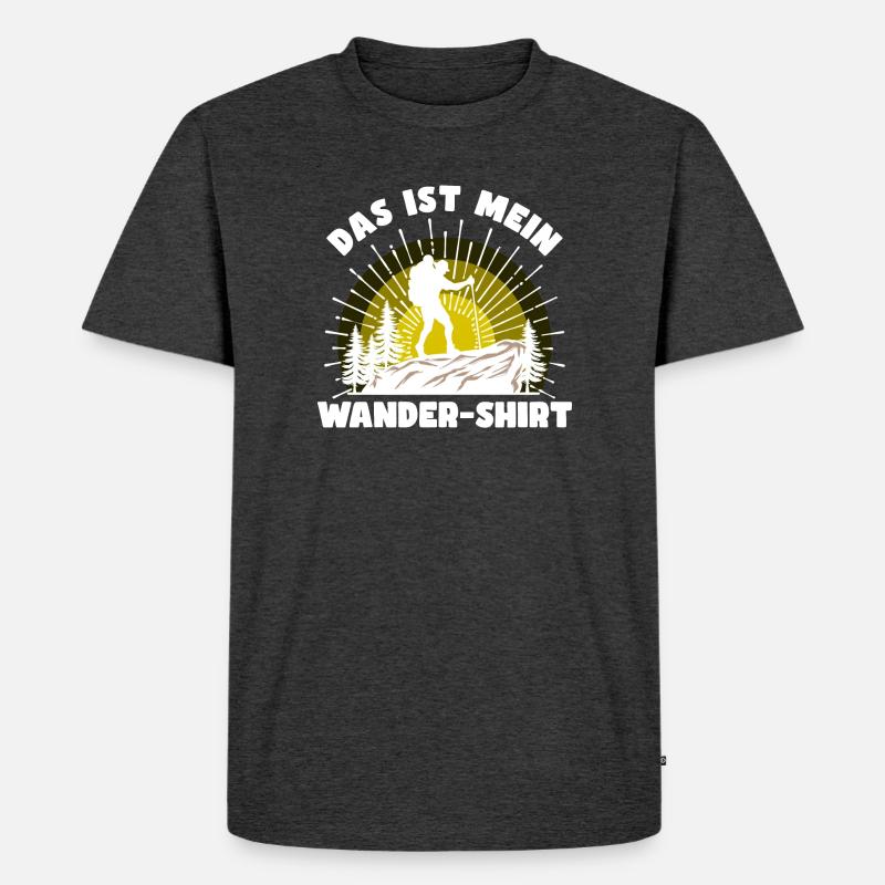 Wandern Statement Bergsteigen Klettern Statement - Männer Premium Bio T-Shirt - Anthrazit meliert