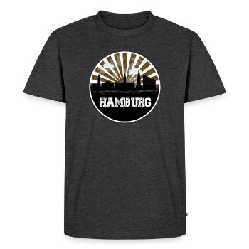Match à domicile Hamburg Skyline - T-shirt Premium bio Homme - anthracite chiné - Devant - Nico (187cm)
