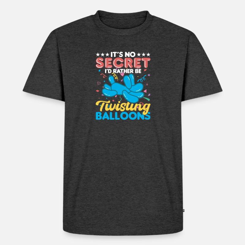 Ballon Twisting Design - Männer Premium Bio T-Shirt - Anthrazit meliert