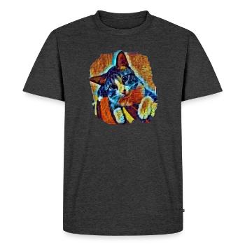 Lukas - T-shirt Premium bio Homme - anthracite chiné - Devant - Nico (187cm)