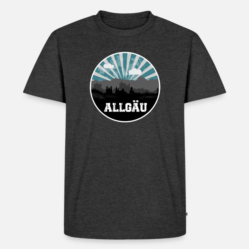 Allgäu Blue Hour Skyline - Männer Premium Bio T-Shirt - Anthrazit meliert