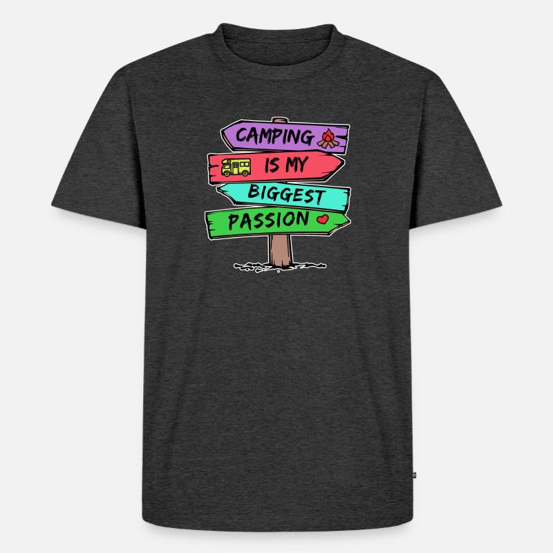Camping Statement Wohnmobil Herz Camper Relaxen - Männer Premium Bio T-Shirt - Anthrazit meliert