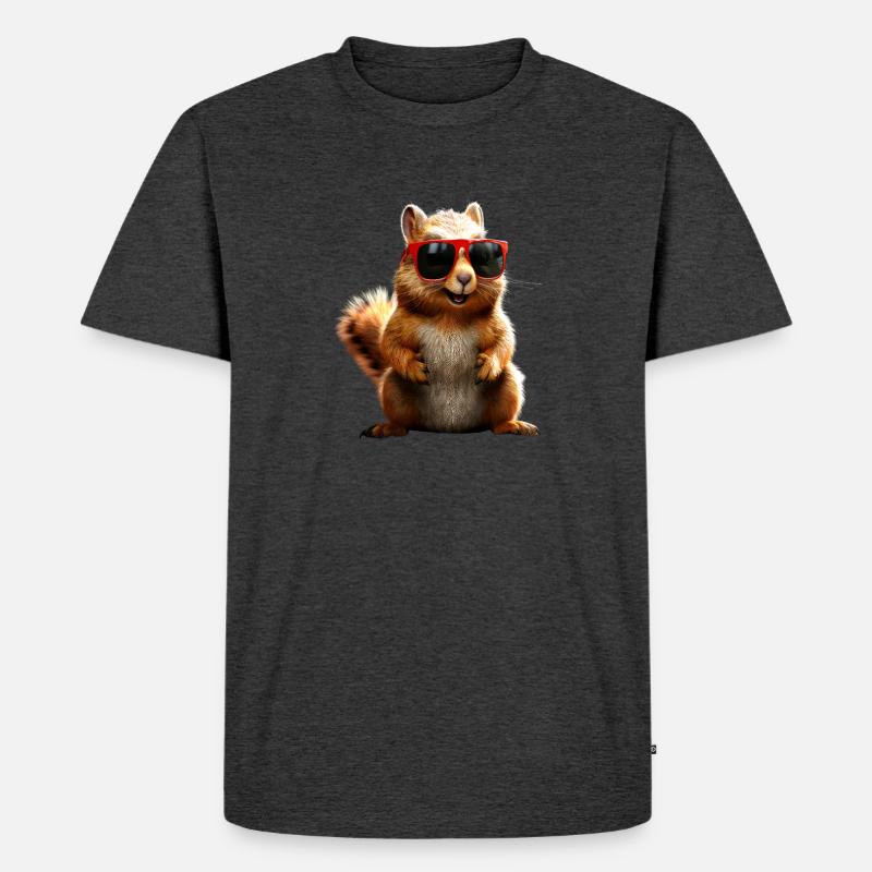 Eichhörnchen Sonnenbrille Ich Liebe Eichhörnchen - Männer Premium Bio T-Shirt - Anthrazit meliert