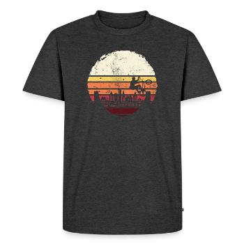 Sunset City BMX Silhouette - Men's Premium Organic T-Shirt - heather anthracite - Front - Nico (187cm)