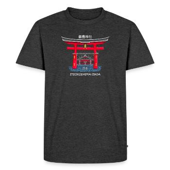 Sanctuaire d’Itsukushima, Miyajima, Hiroshima. Japon - T-shirt Premium bio Homme - anthracite chiné - Devant - Nico (187cm)
