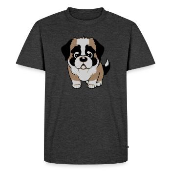 Chien Saint-Bernard - T-shirt Premium bio Homme - anthracite chiné - Devant - Nico (187cm)