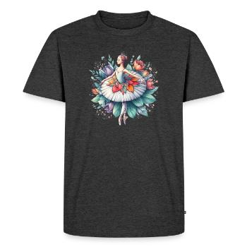 Danseuse de ballet avec tutu - T-shirt Premium bio Homme - anthracite chiné - Devant - Nico (187cm)