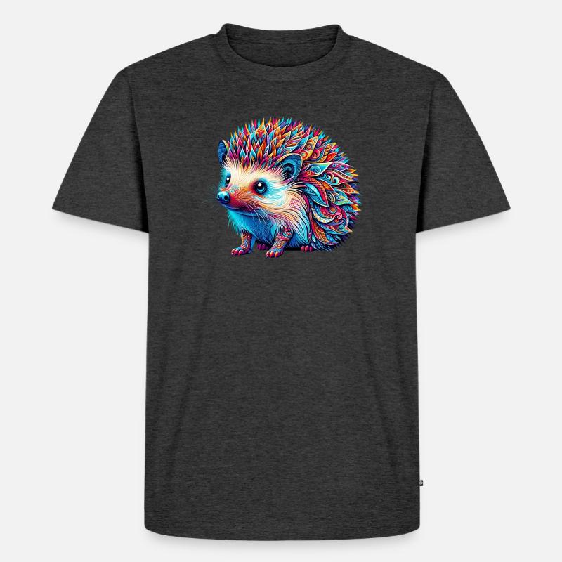Igel - Männer Premium Bio T-Shirt - Anthrazit meliert
