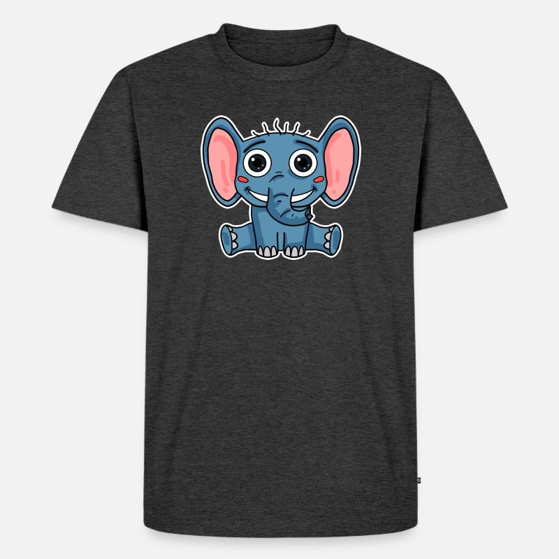 Elefant - Männer Premium Bio T-Shirt - Anthrazit meliert