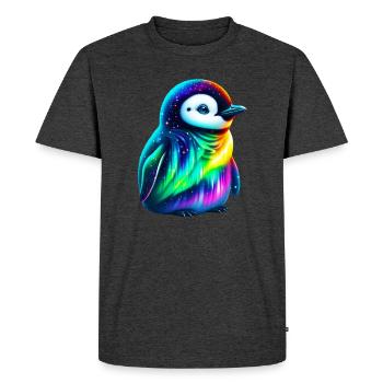 Manchot aurore boréale - T-shirt Premium bio Homme - anthracite chiné - Devant - Nico (187cm)