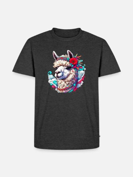 Alpaca - Men's Premium Organic T-Shirt - heather anthracite