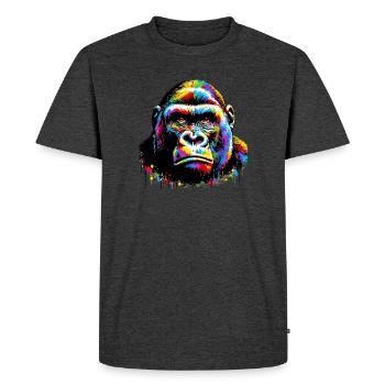 Gorille - T-shirt Premium bio Homme - anthracite chiné - Devant - Nico (187cm)