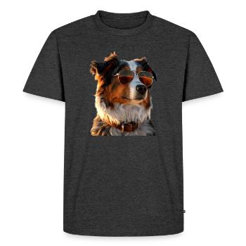 Australian Shepherd Dog Lover Cute Aussie - Men's Premium Organic T-Shirt - heather anthracite - Front - Nico (187cm)