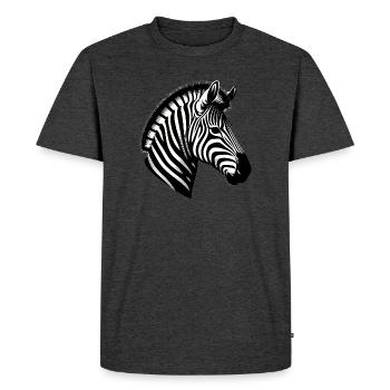 Zèbre - T-shirt Premium bio Homme - anthracite chiné - Devant - Nico (187cm)
