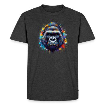 Gorille - T-shirt Premium bio Homme - anthracite chiné - Devant - Nico (187cm)