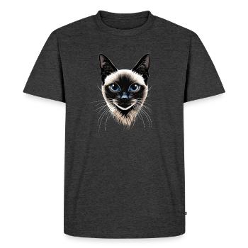 Chat siamois Chat siamois Chat siamois Chat siamois Chats siamois - T-shirt Premium bio Homme - anthracite chiné - Devant - Nico (187cm)