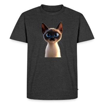 Chat siamois Chat siamois Chat siamois Chat siamois Chats siamois - T-shirt Premium bio Homme - anthracite chiné - Devant - Nico (187cm)