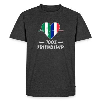 Le Nigeria et la France, une amitié à 100 % - T-shirt Premium bio Homme - anthracite chiné - Devant - Nico (187cm)
