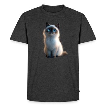 Birman Cat Sacred Birman Cat Cute Birman Cats - Men's Premium Organic T-Shirt - heather anthracite - Front - Nico (187cm)