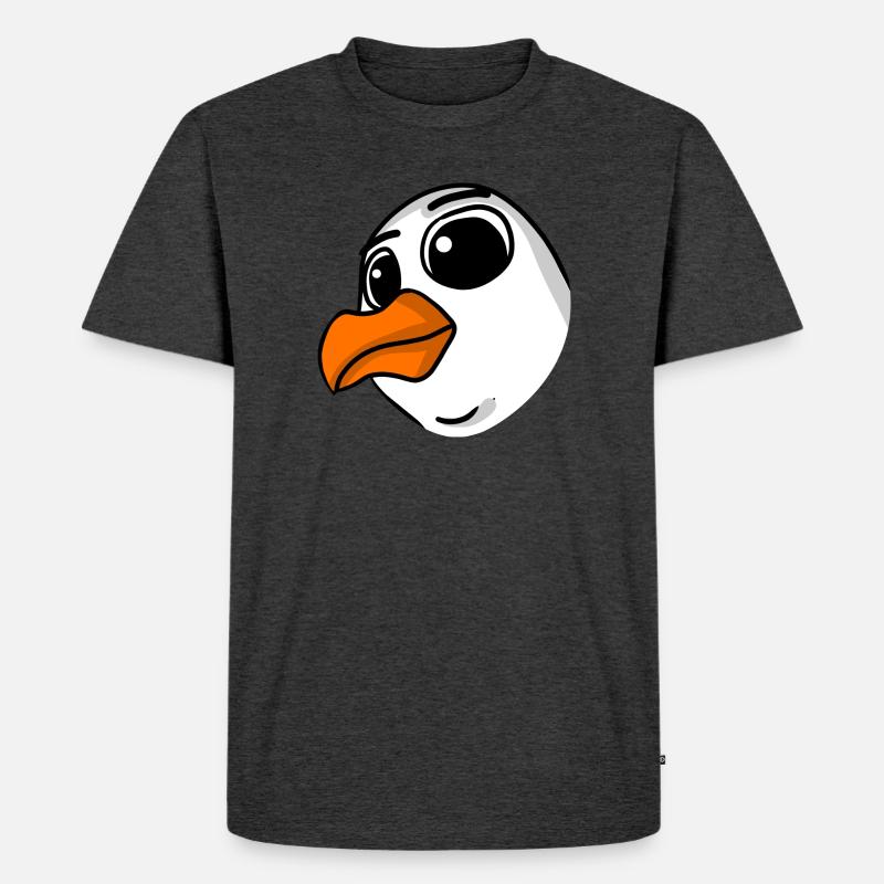 Möwe Kopf - Männer Premium Bio T-Shirt - Anthrazit meliert