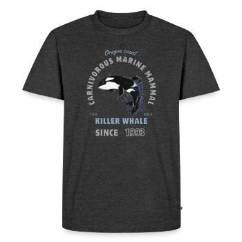 orque animal mammifère marin - épaulard - T-shirt Premium bio Homme - anthracite chiné - Devant - Nico (187cm)
