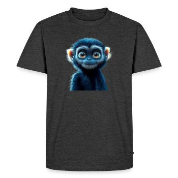 Gibbon Monkey Whitehand Gibbon Monkey Cute Lar Gibbons - Men's Premium Organic T-Shirt - heather anthracite - Front - Nico (187cm)