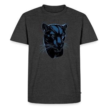 Panther Leopard Big Cat Cute Big Cat Panter - Men's Premium Organic T-Shirt - heather anthracite - Front - Nico (187cm)