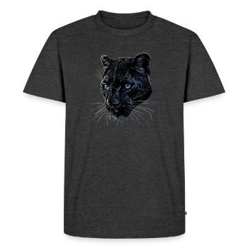 Panther Leopard Big Cat Cute Big Cat Panter - Men's Premium Organic T-Shirt - heather anthracite - Front - Nico (187cm)