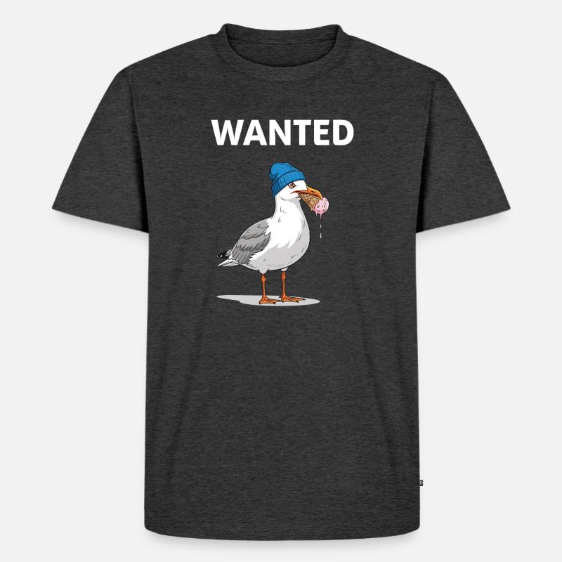 Gesucht Möwe Eiscreme Abenteuer - Männer Premium Bio T-Shirt - Anthrazit meliert