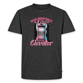 Ascenseur pour tout-petits et enfants - T-shirt Premium bio Homme - anthracite chiné - Devant - Nico (187cm)