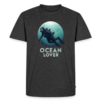 Diver Ocean Lover Underwater for Diving Friends - Men's Premium Organic T-Shirt - heather anthracite - Front - Nico (187cm)