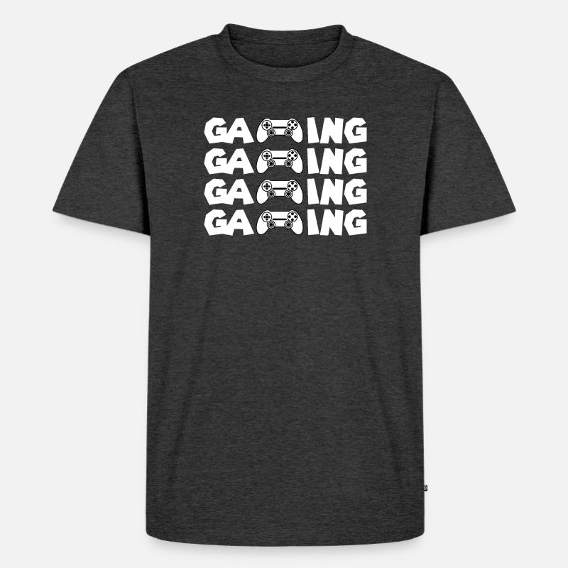 Gaming Glyphs Controller Muster - Männer Premium Bio T-Shirt - Anthrazit meliert