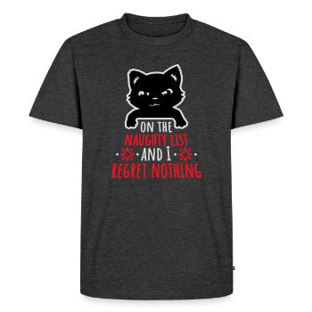 Sur la liste des vilains et ne regrette rien Böse Katze - T-shirt Premium bio Homme - anthracite chiné - Devant - Nico (187cm)